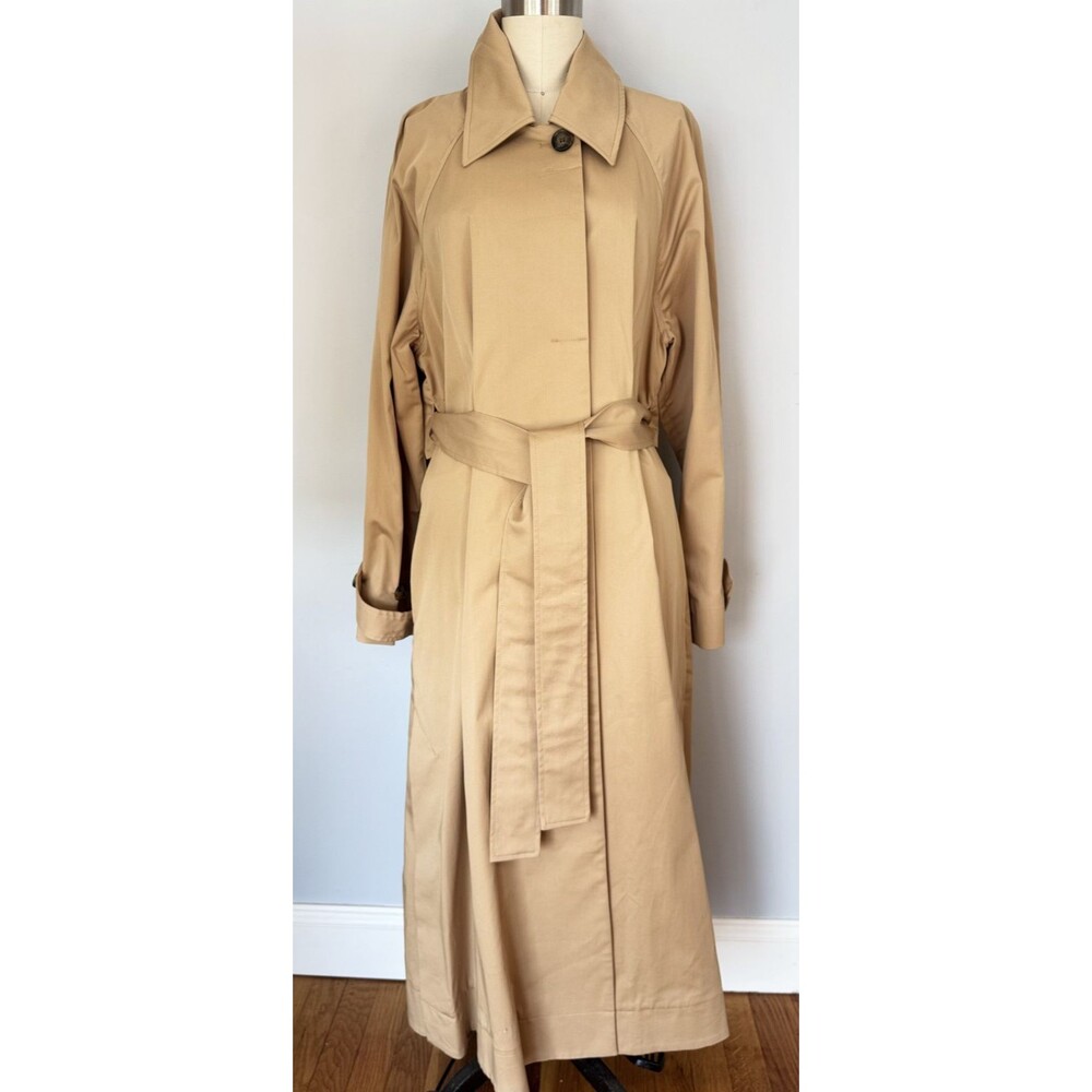NWT COS Tan Belted Long Tailored Trench Coat Size 10 Classic Old Money Preppy - Picture 3 of 9
